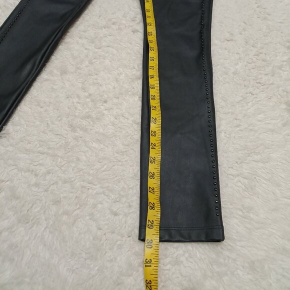 Karl Lagerfeld Paris Women's Black Studded Faux Leather Skinny Pants Size 2 - Picture 5 of 10